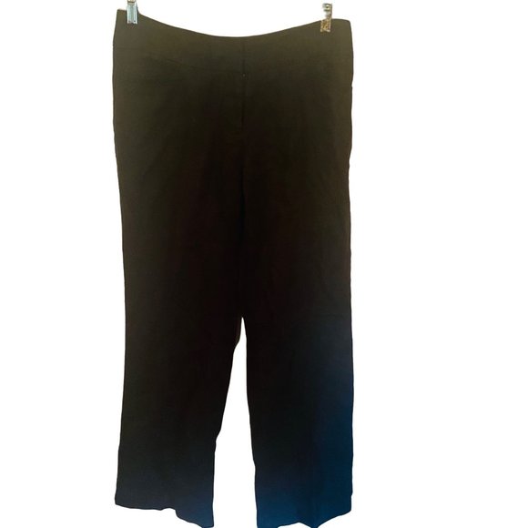 Ann Taylor Julie Trouser black 100% linen dress pants size 4 - Picture 1 of 7